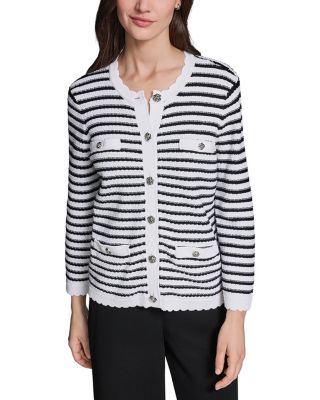 Long Sleeve Four Pocket Striped Sweater