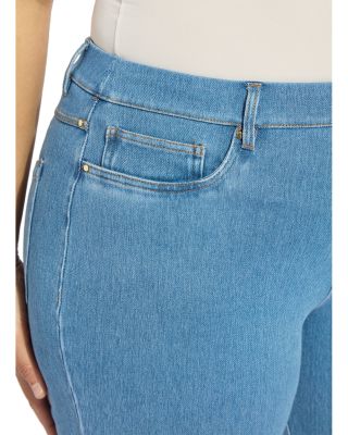 Lyssé Plus Billie Eyelet Straight Jeans in Bleached Blue
