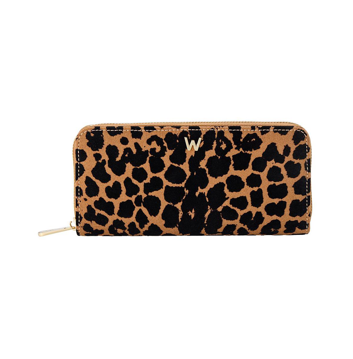 Wolf Savanna Leopard Print Long Zip Wallet