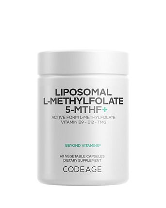Liposomal L-Methylfolate 5-MTHF+, Active Vitamin B6 & B12, Folate, Betaine TMG