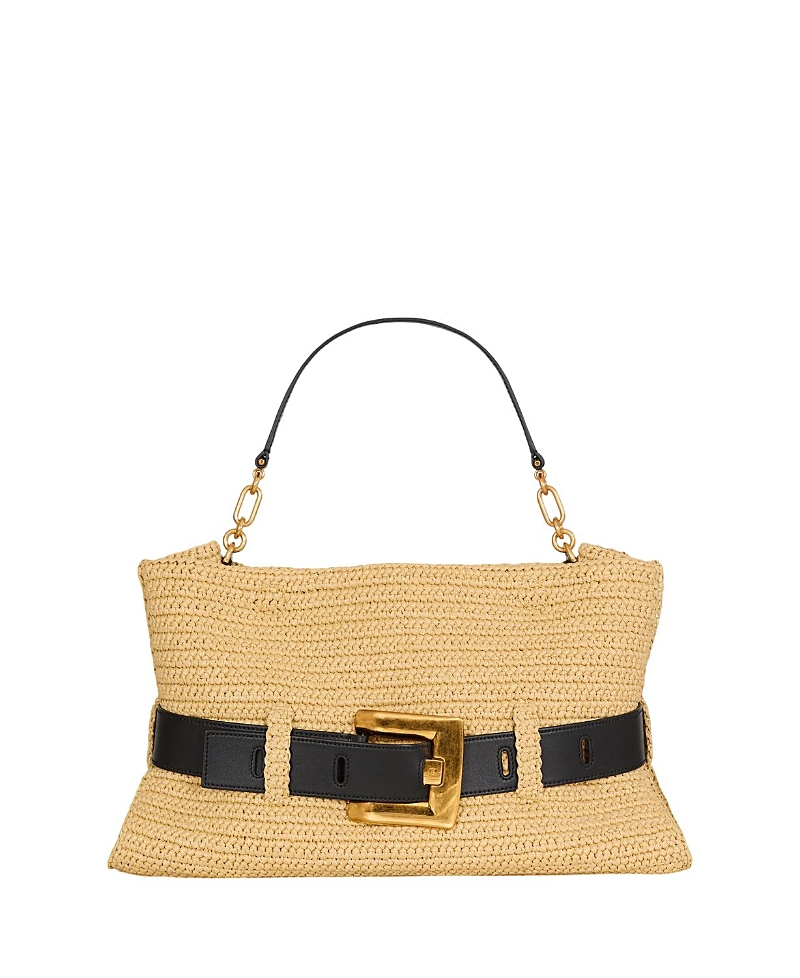 Balmain Medium Anthem Bag in Smooth Leather and Crochet