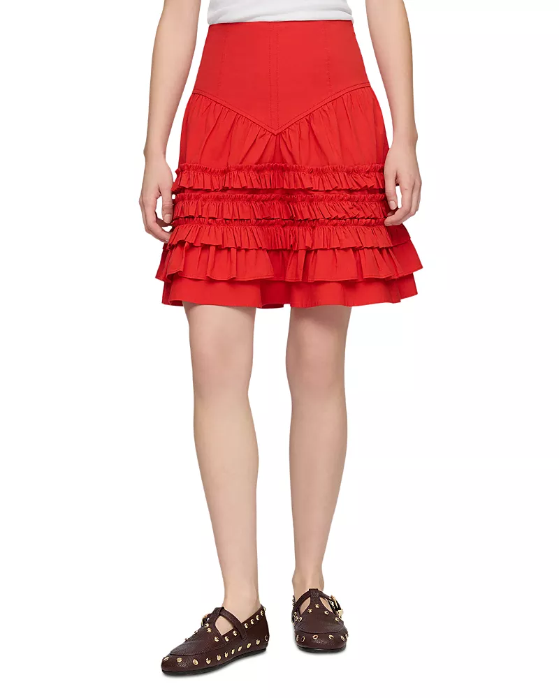 Ganni Stretch Cotton Mini Skirt