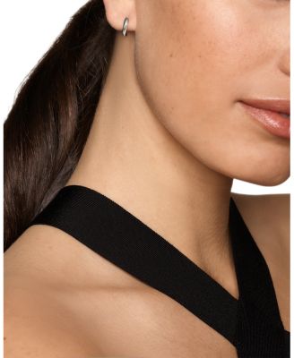 DY Mercer Huggie Hoop Earrings in Sterling Silver, 12mm