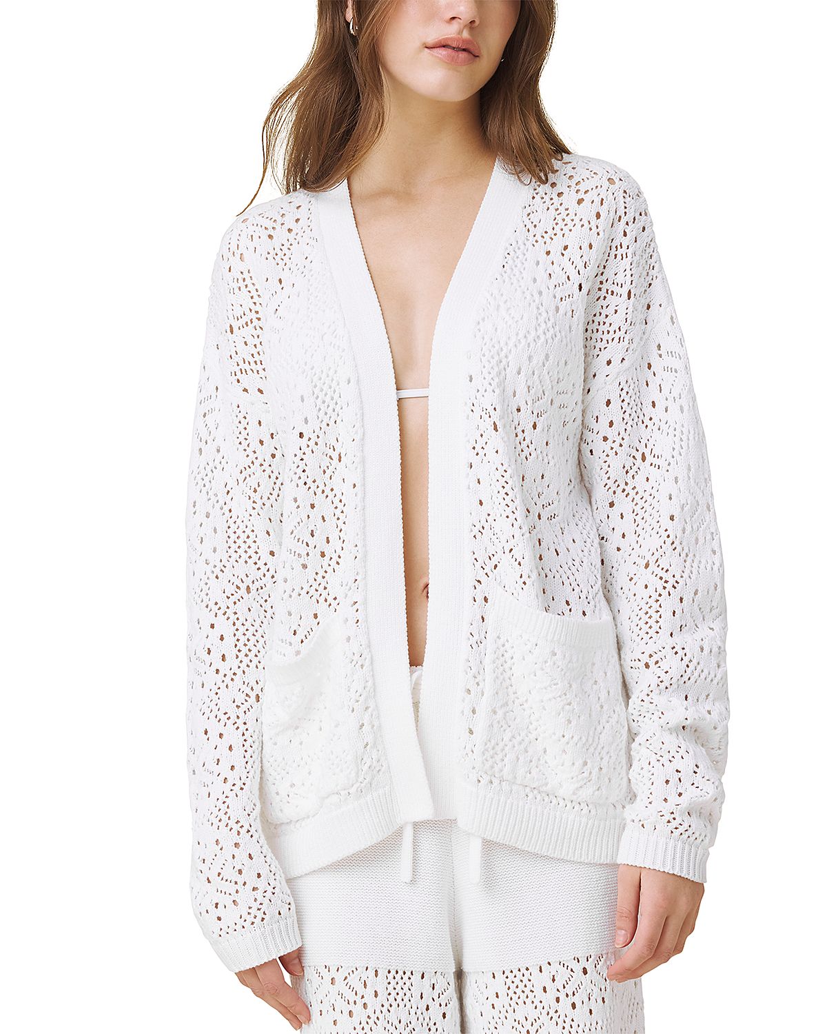 Splendid Beckham Crocheted Open Cardigan