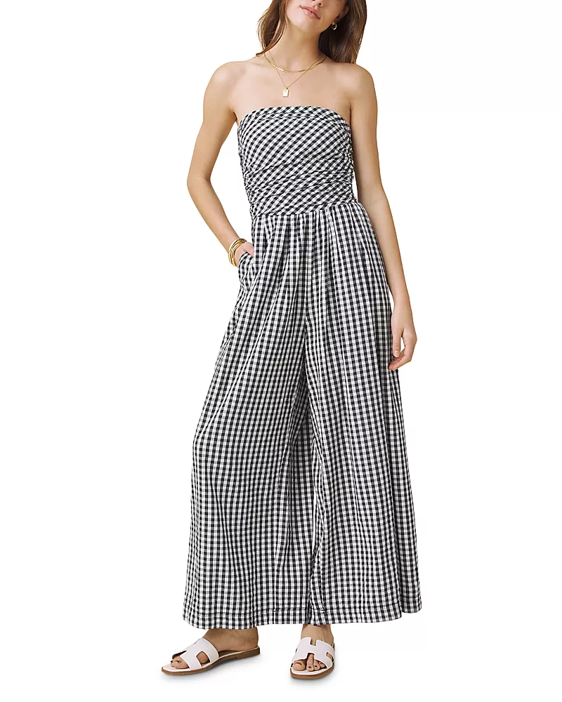 Splendid Gigi Gingham Strapless Jumpsuit