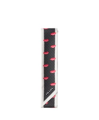  Printed Silk Twill Skinny Scarf