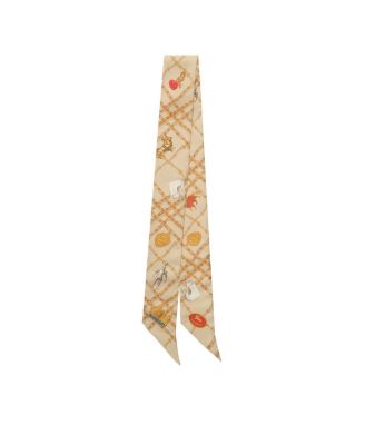  Skinny Check Charm Silk Scarf