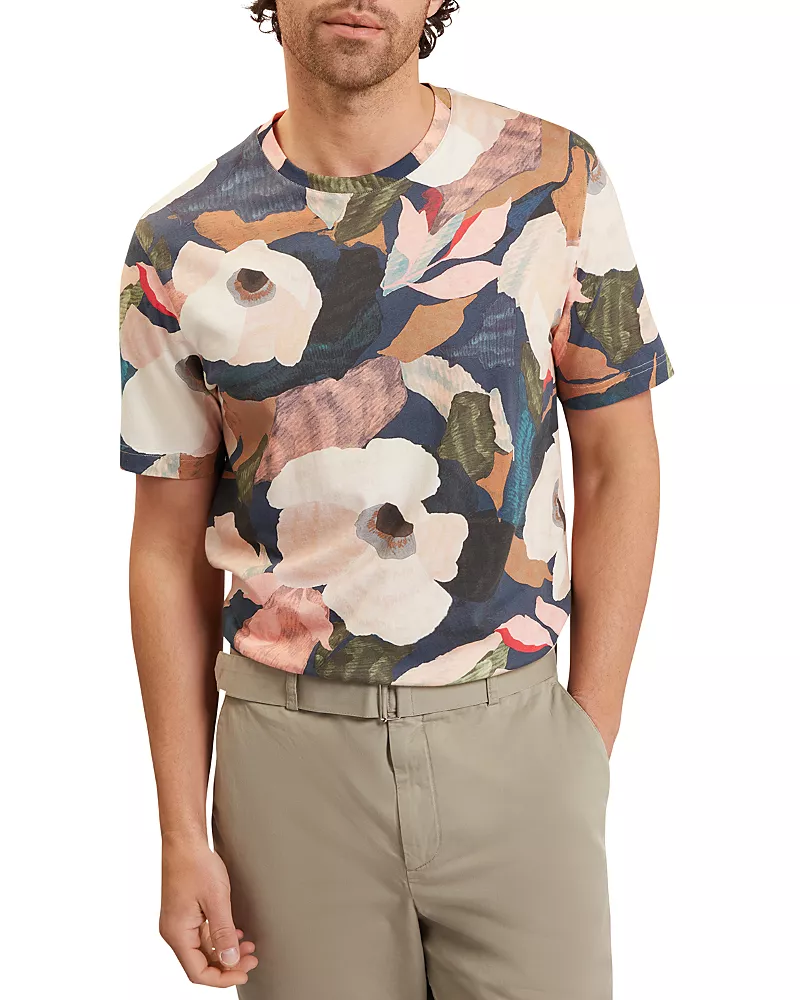 Ted Baker Dowlle Linen Blend Floral T-Shirt