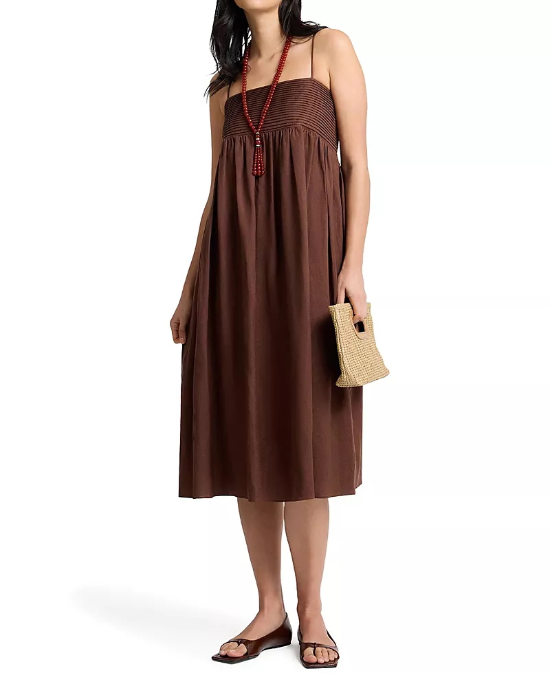 Onia A-Line Pintuck Midi Dress