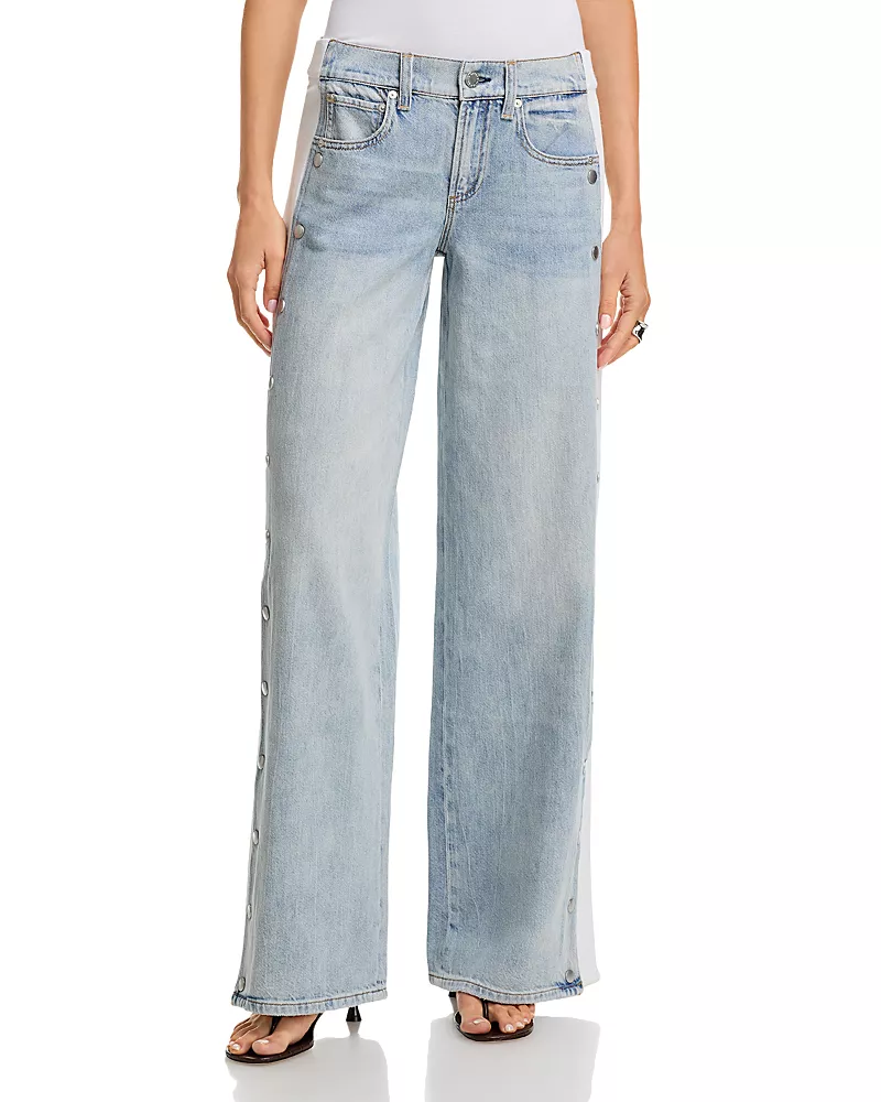 Alice and Olivia Amazing Low Rise Wide Leg Jeans in Rockstarblue