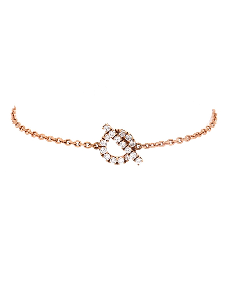 Pre-owned Pre-owned Hermes Hermes Finesse Bracelet 18k Rose Gold And Diamonds
