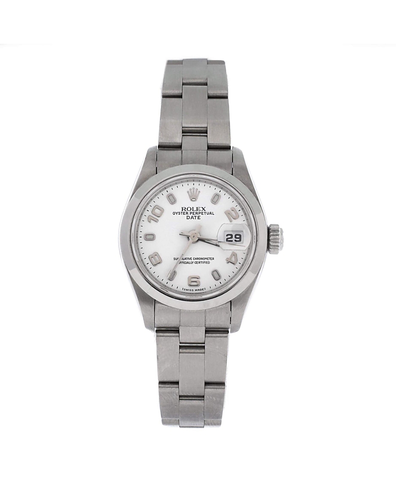 Pre-owned Pre-owned Rolex Rolex Oyster Perpetual Date Automatic Watch In Stainless Steel 26mm In White