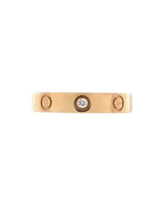  Love Wedding Band 1 Diamond Ring 18K Gold with Diamond