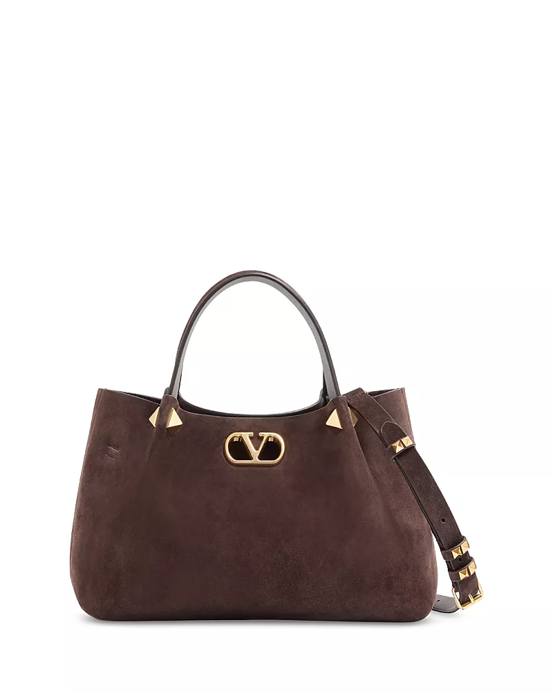 Valentino Garavani Small VLogo Suede Tote Bag