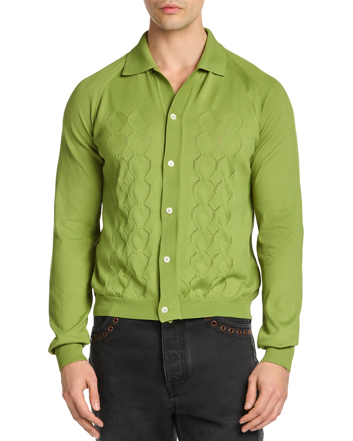 Marni Polo Cardigan Sweater in Kiwi
