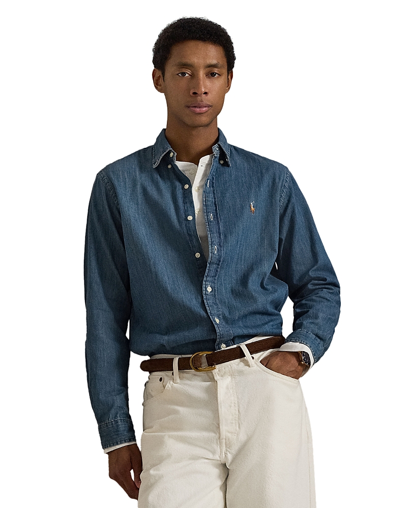 Polo Ralph Lauren Classic Fit Long Sleeve Denim Cotton Button Down Shirt