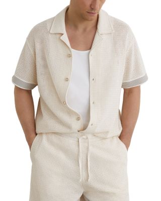 Aliso Short Sleeve Crochet Tape Cuban Shirt