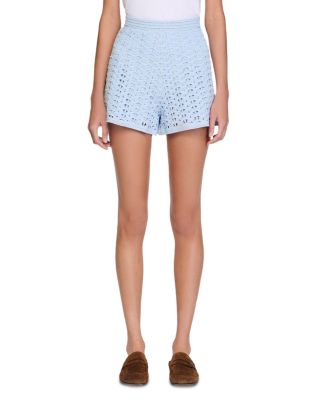 High Waisted Beaded Crochet Shorts
