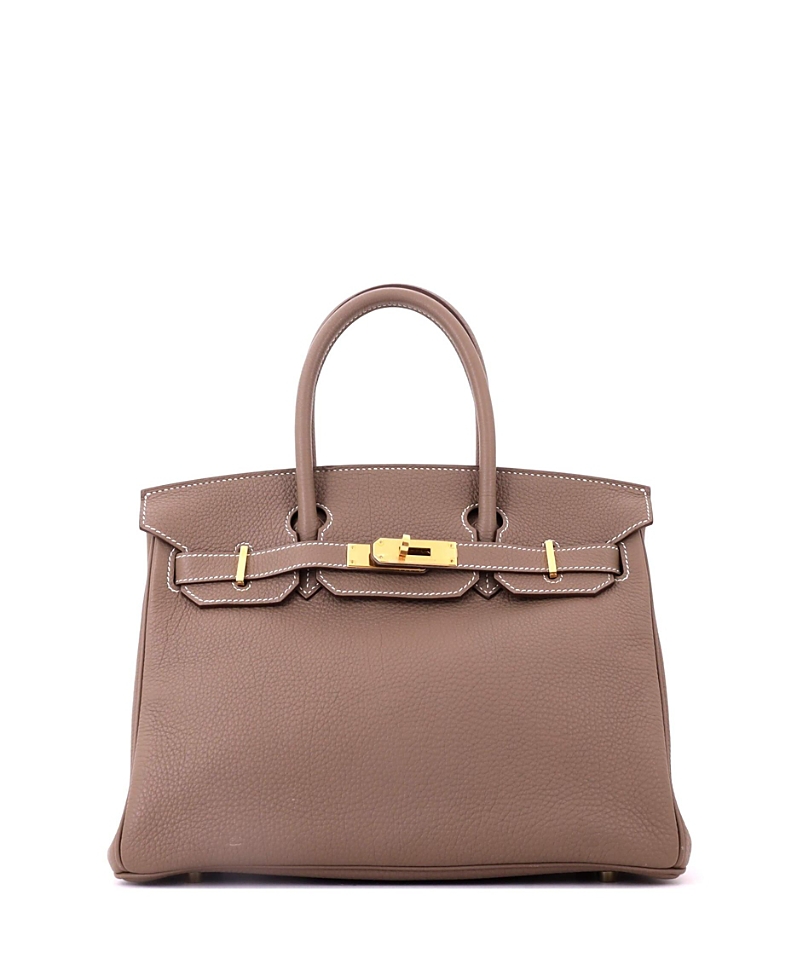 Pre-owned Pre-owned Hermes Hermes Birkin 30 Handbag Grey Togo With Gold Hardware In Brown