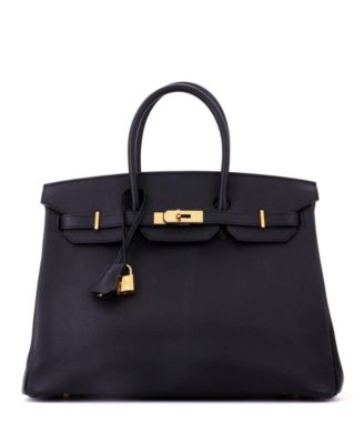 Pre-owned Pre-owned Hermes  Hermes Birkin 35 Handbag Black Epsom With Gold Hardware