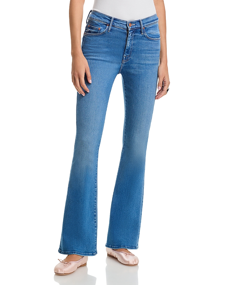 Mother The Weekender Mid Rise Flared Jeans in Piece by Piece