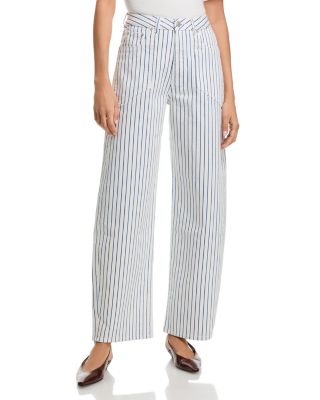 Taylor Relaxed High Rise Barrel Jeans in Nautical Stripe