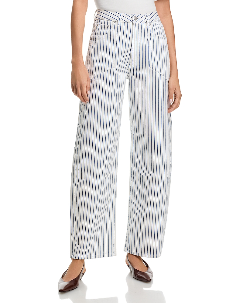 DL1961 Taylor Relaxed High Rise Barrel Jeans in Nautical Stripe