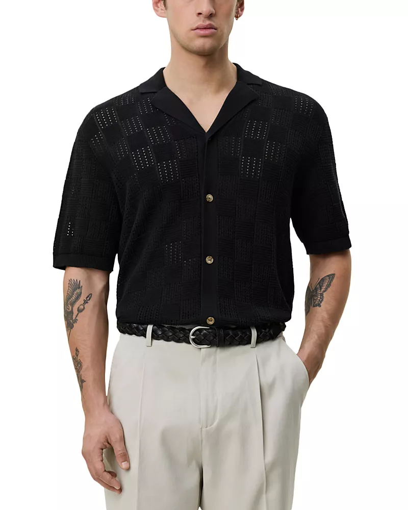 Les Deux Squared Knitted Short Sleeve Shirt