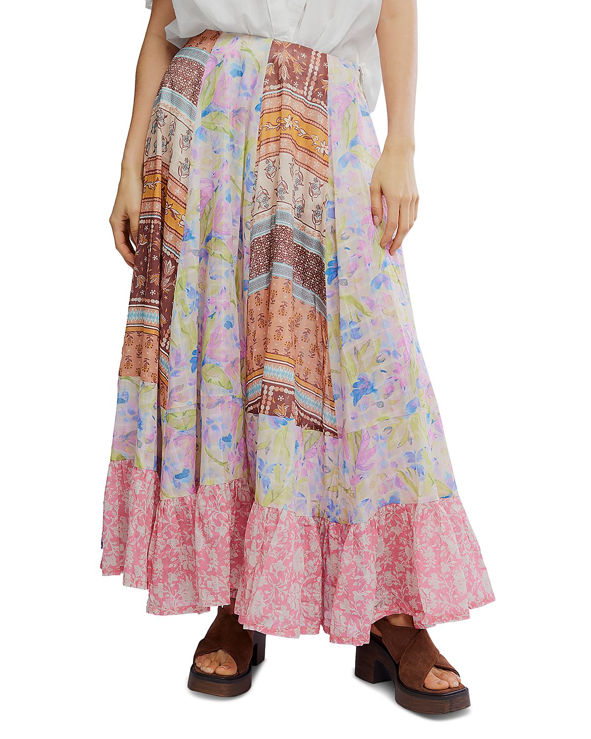 Free People Santa Eulalia Printed Maxi Skirt