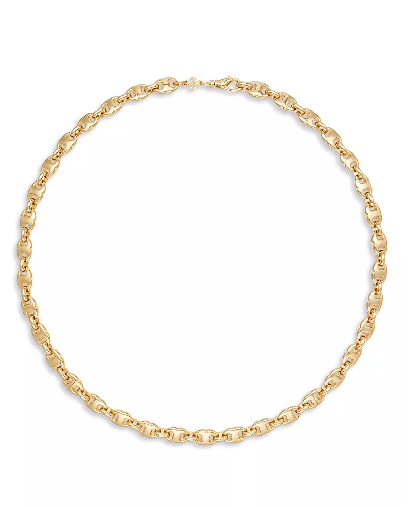 Tory Burch Delicate Gemini Link Collar Necklace, 17