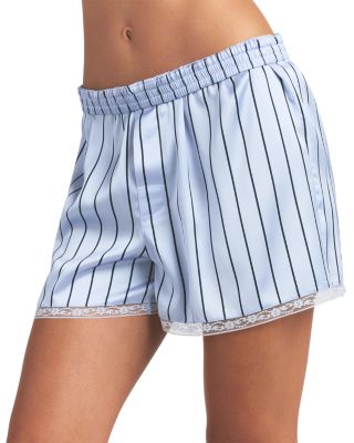 Woven Shine Sleep Boxers with Lace
