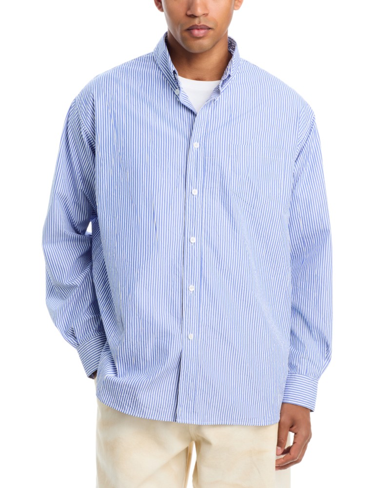 Willy Chavarria Veterano Shirt in Sail Blue Stripe