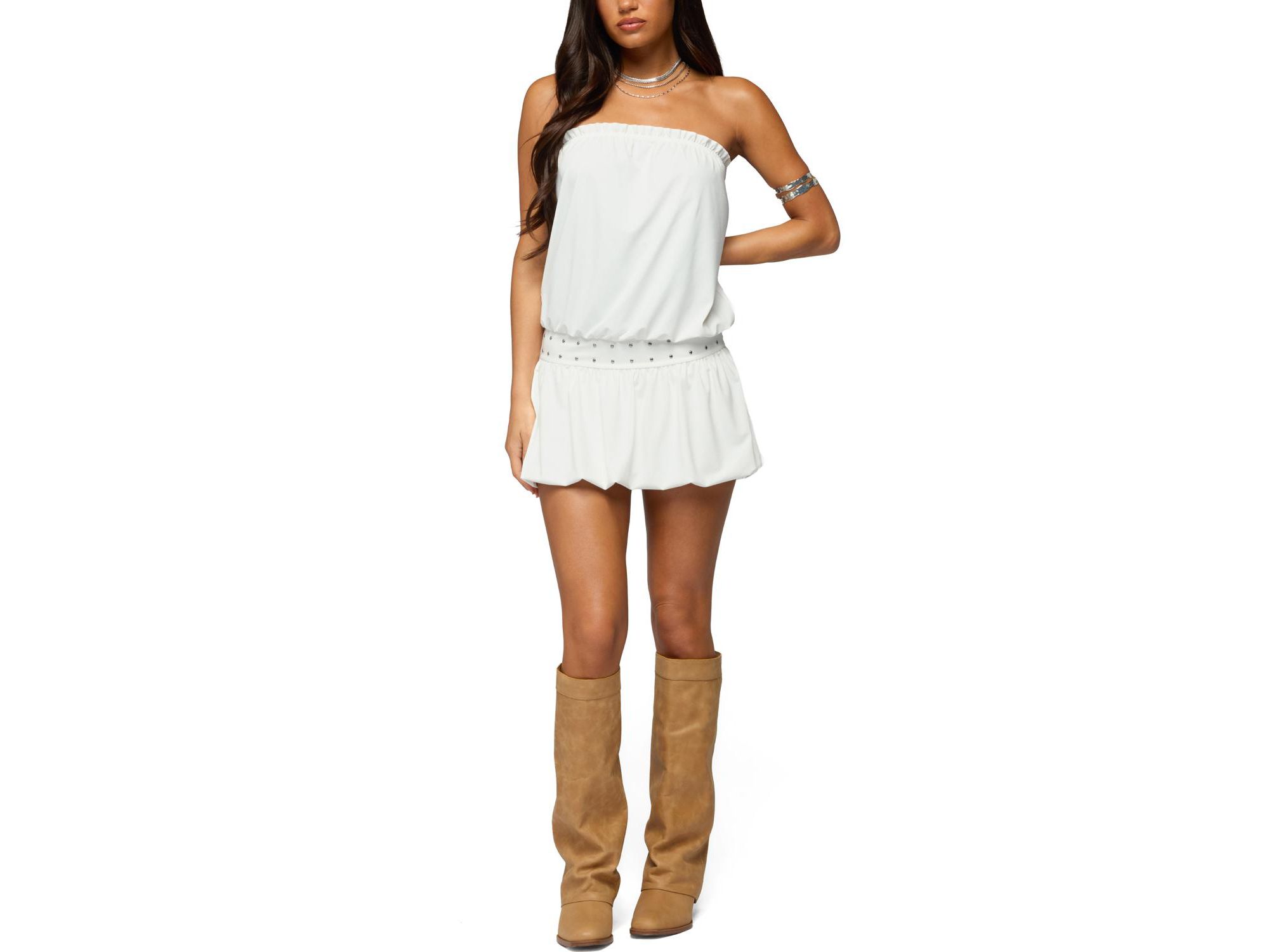 Layton Studded Strapless Bubble Mini Dress - Image 1