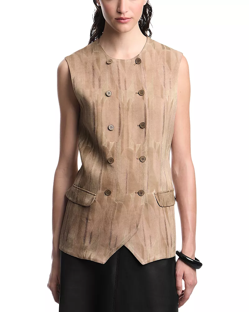 Emporio Armani Double Breasted Jacquard Vest