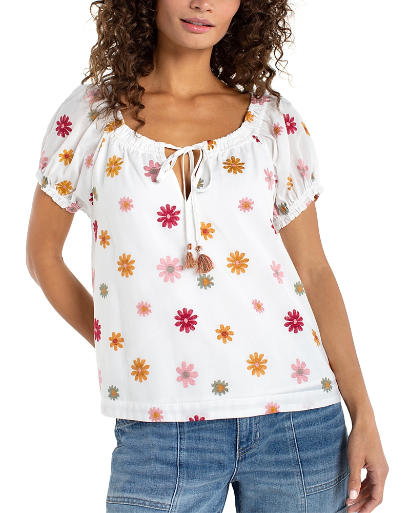 Liverpool Los Angeles Printed Tie Neck Top
