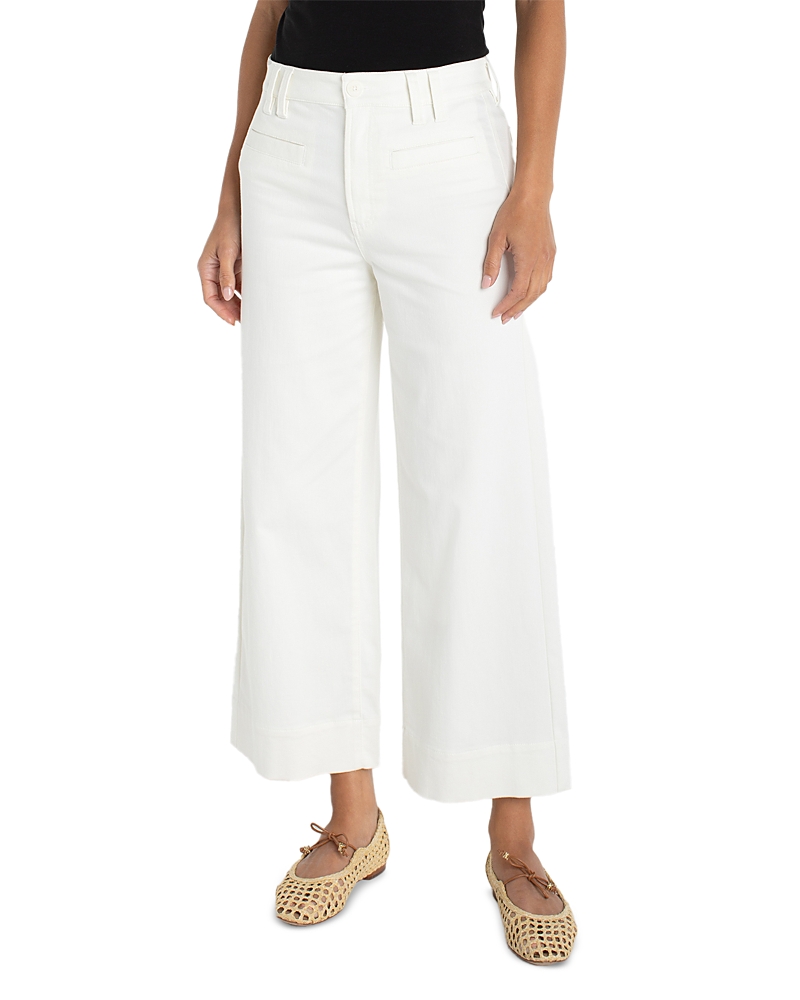 Liverpool Los Angeles High Rise Crop Wide Leg Jeans in Whipped Cream