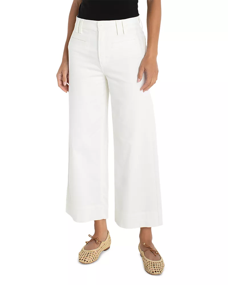 Liverpool Los Angeles High Rise Crop Wide Leg Jeans in Whipped Cream