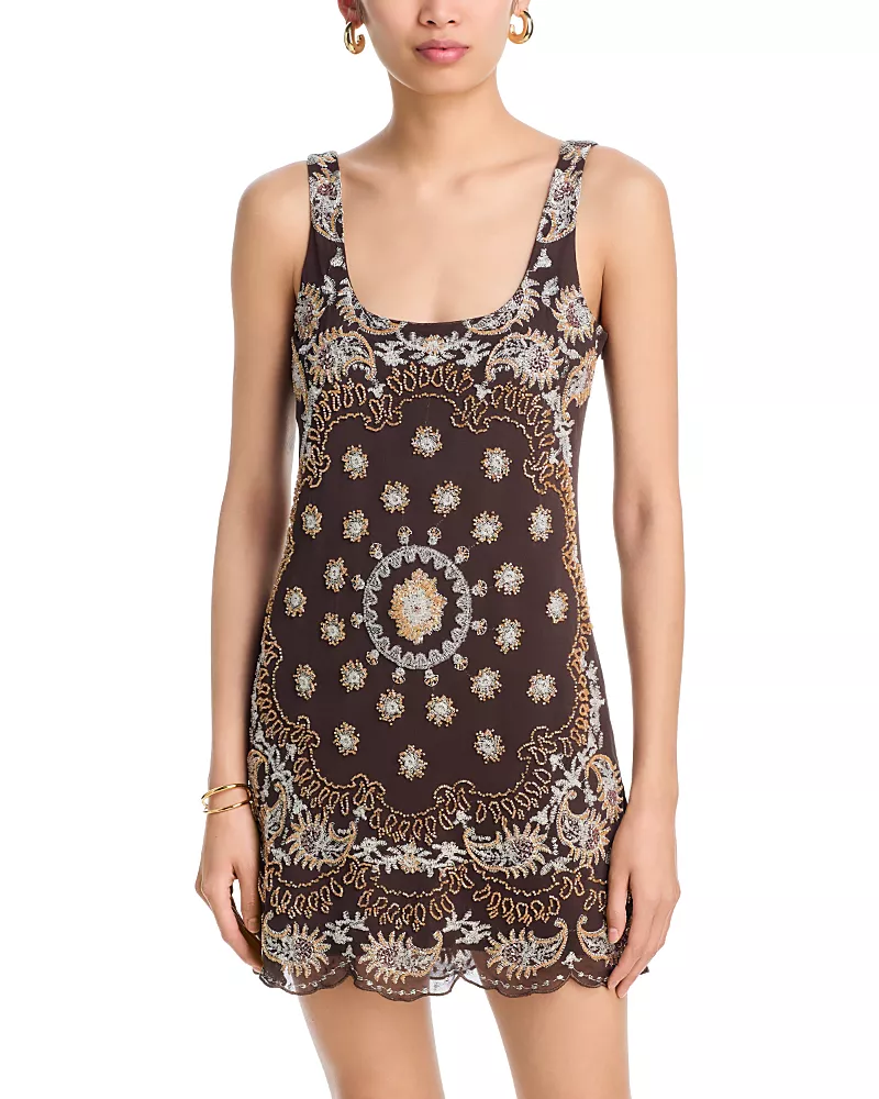 Aqua x Agua Bendita Beaded Mini Dress - Exclusive