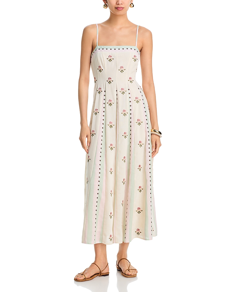 Aqua x Agua Bendita Embroidered Floral Midi Dress - Exclusive
