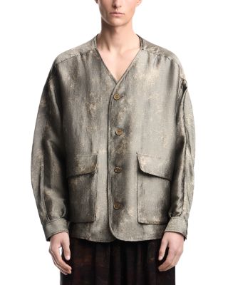 Fluid Shiny Jacquard Jacket