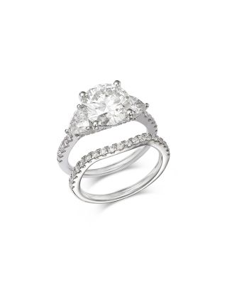 Luxe Collection Certified Lab Grown Diamond Bridal Set in 18K White Gold, 4.26 tcw