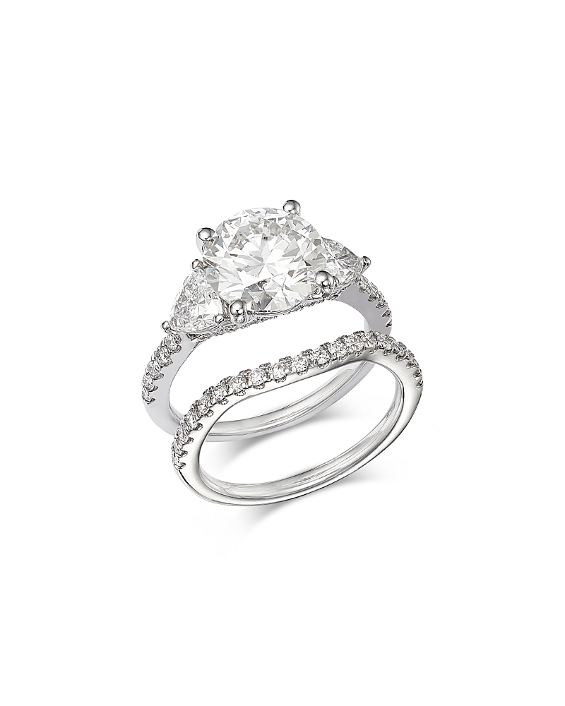 Bloomingdale's Fine Collection Luxe Collection Certified Lab Grown Diamond Bridal Set in 18K White Gold, 4.26 tcw