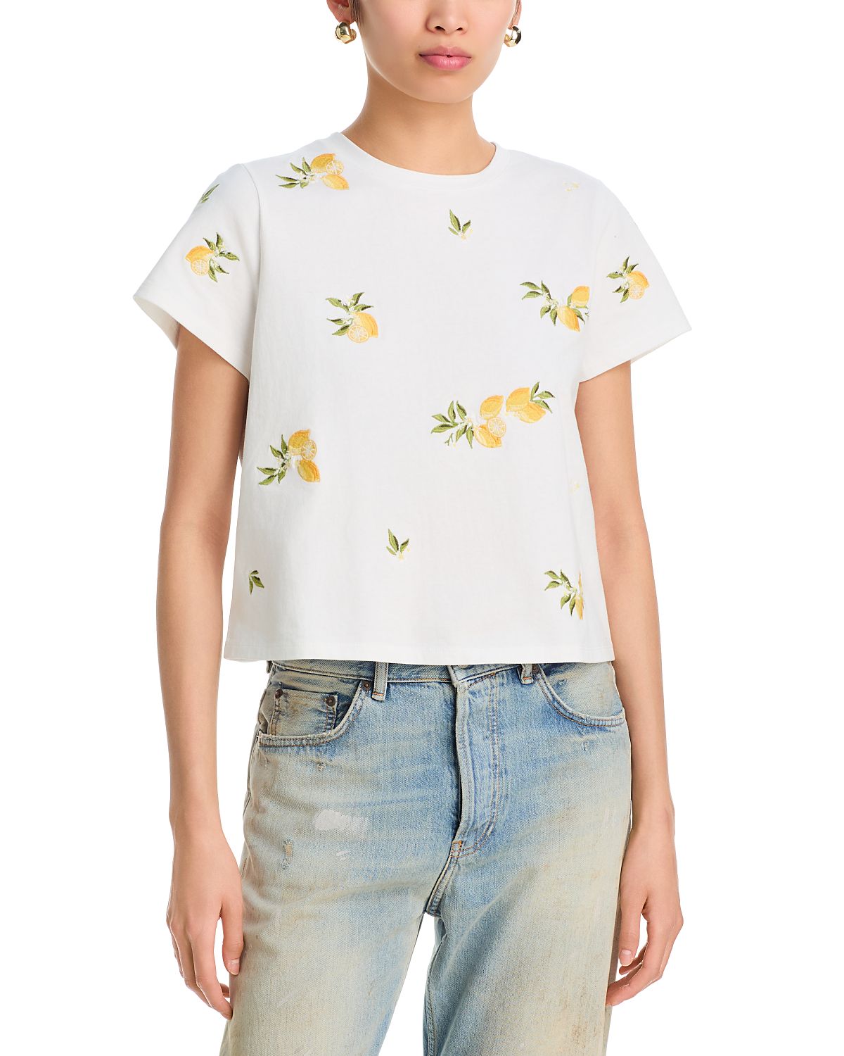 Aqua Lemon Embroidered T Shirt - Exclusive