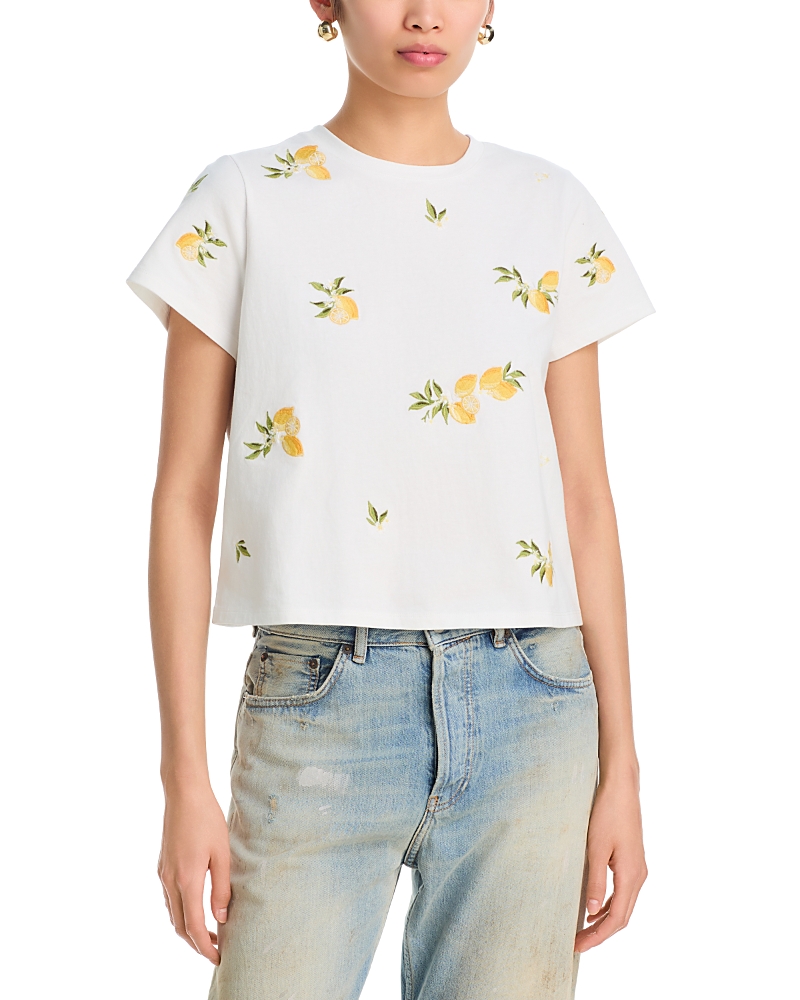 Aqua Lemon Embroidered T Shirt - Exclusive