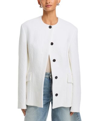 Cotton Jacquard Structured Jacket