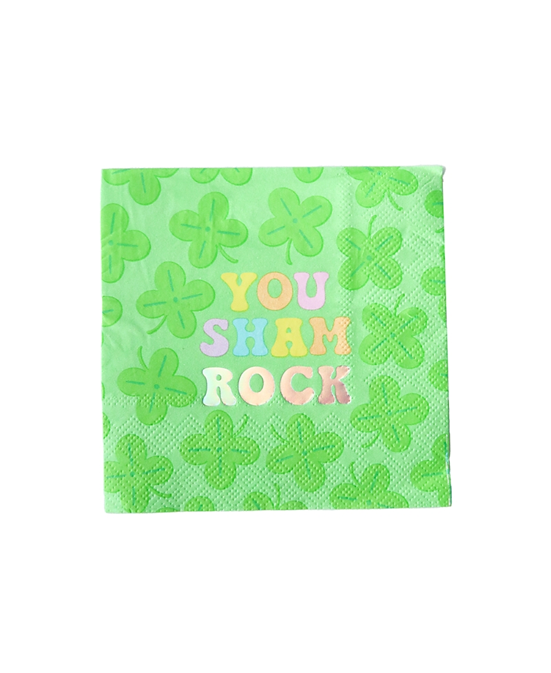 Jollity & Co. Lucky Me You Sham Rock Petite Paper Napkins, Set of 20