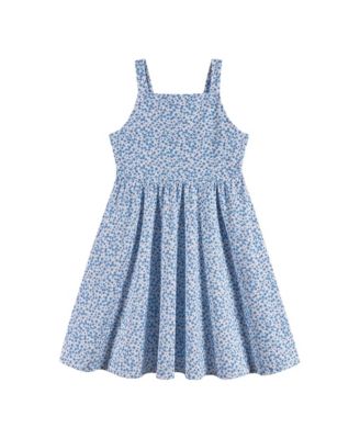  Girls' Floral Printed Dress with Back Cutout - Big Kid