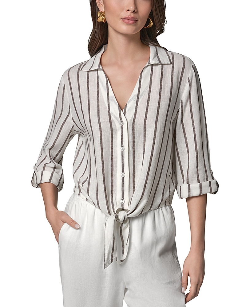 Donna Karan New York Tie Hem Roll Tab Shirt