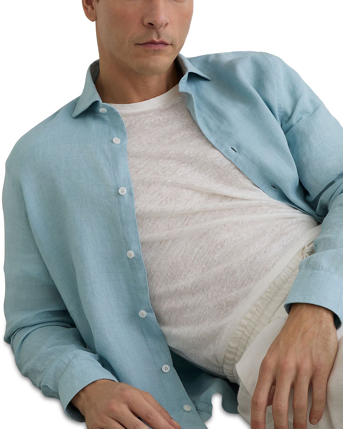 Reiss Ruban Long Sleeve Linen Shirt