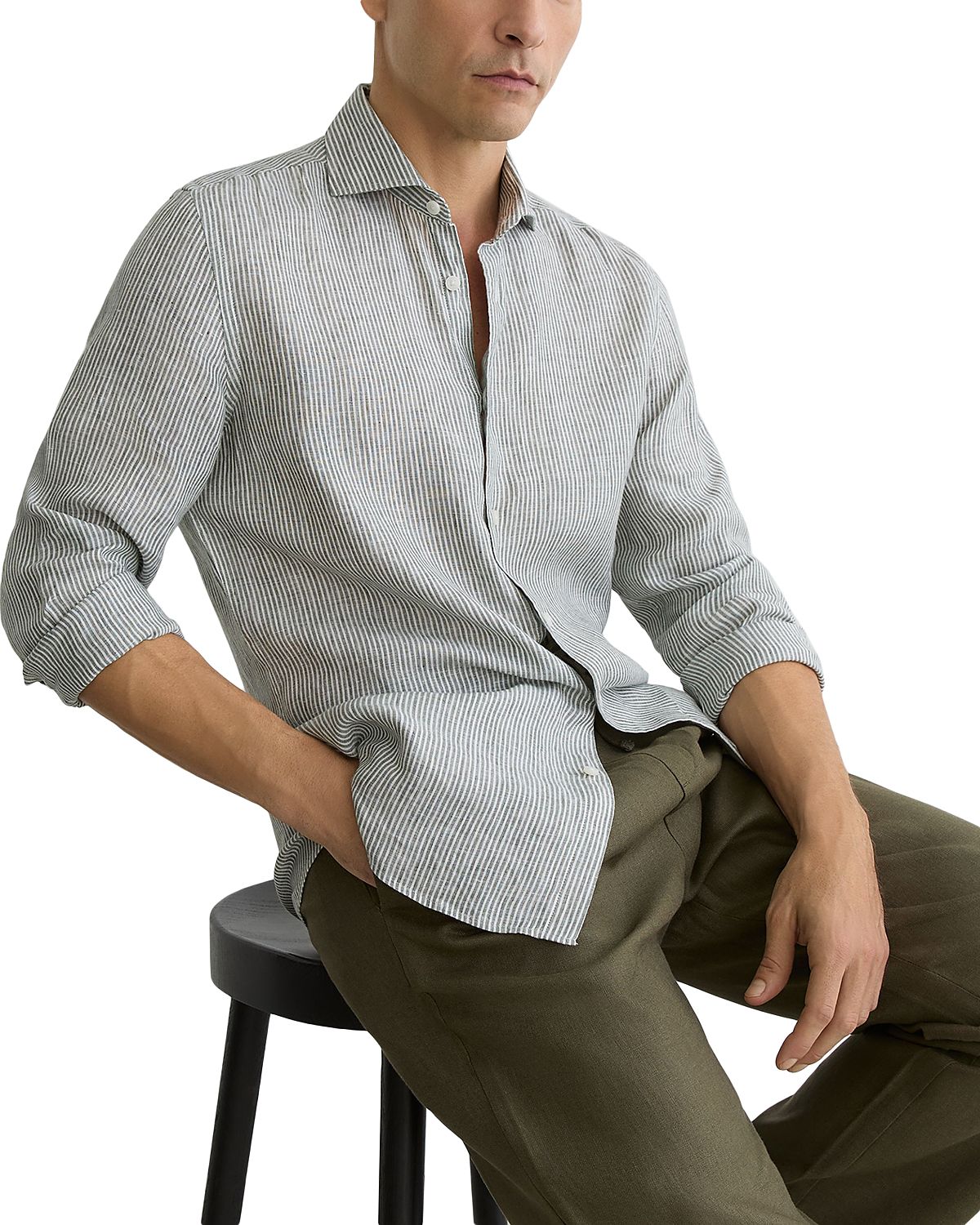 Reiss Ruban Long Sleeve Linen Shirt